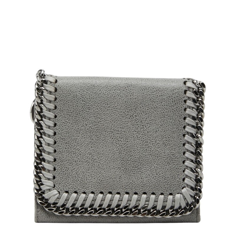 Stella McCartney Falabella Tri-fold Wallet, Gray Polyester, Women's